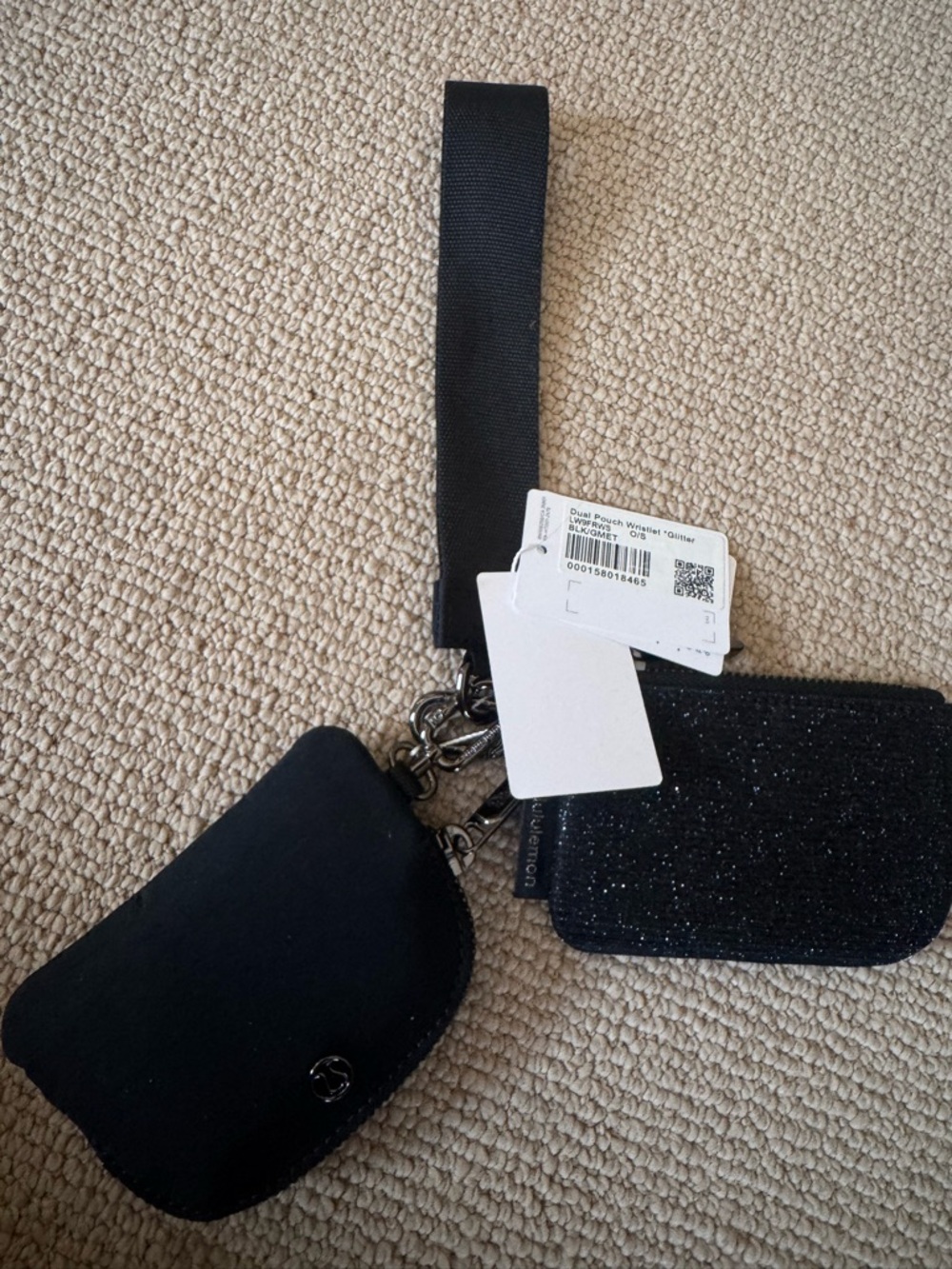 lululemon athletica Black Key & Card Holder Wristlet